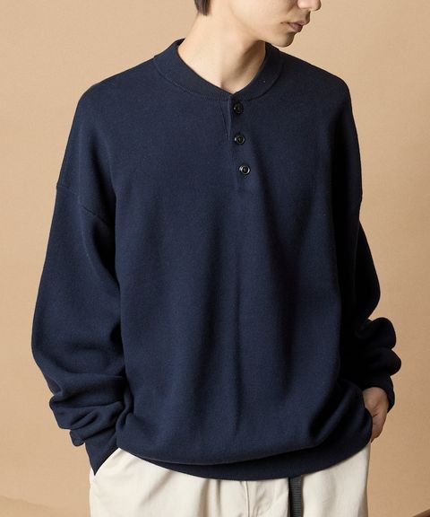 FREAKS STORE Relax Fit針織亨利領上衣_5