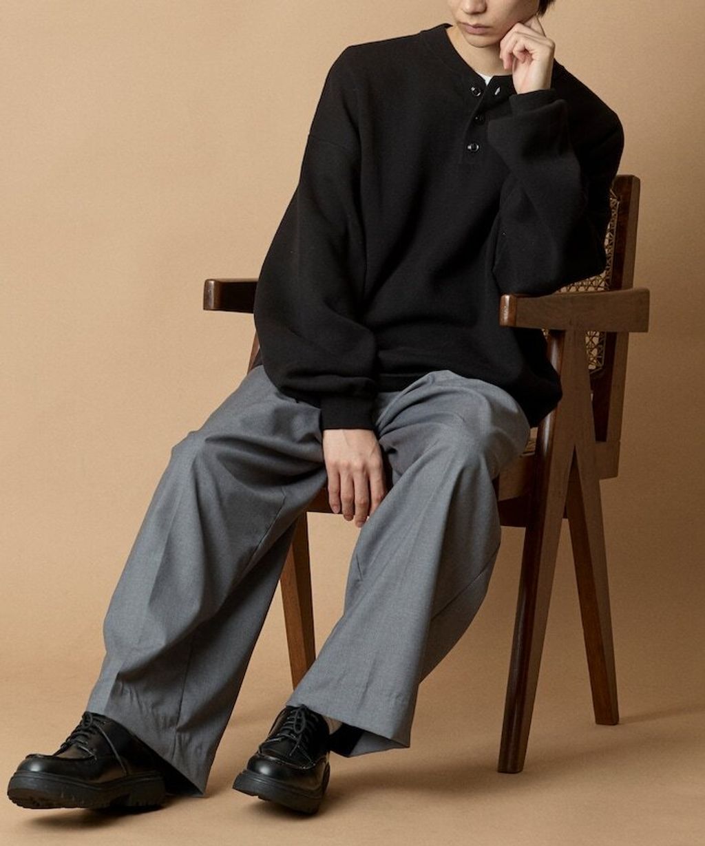 FREAKS STORE Relax Fit針織亨利領上衣_25