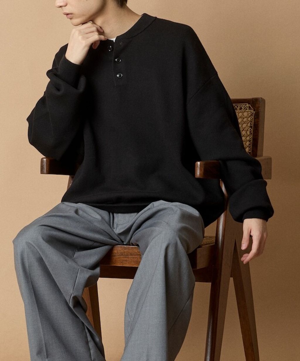 FREAKS STORE Relax Fit針織亨利領上衣_24