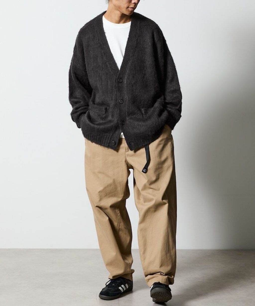 FREAKS STORE Relax Fit摩赫爾觸感長版毛絨針織開襟衫_15