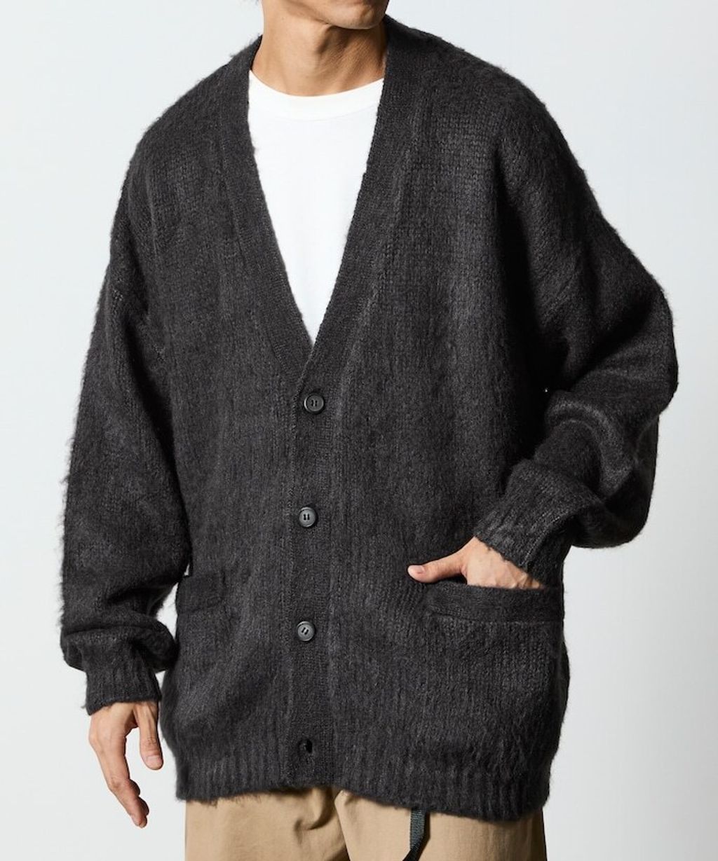 FREAKS STORE Relax Fit摩赫爾觸感長版毛絨針織開襟衫_19