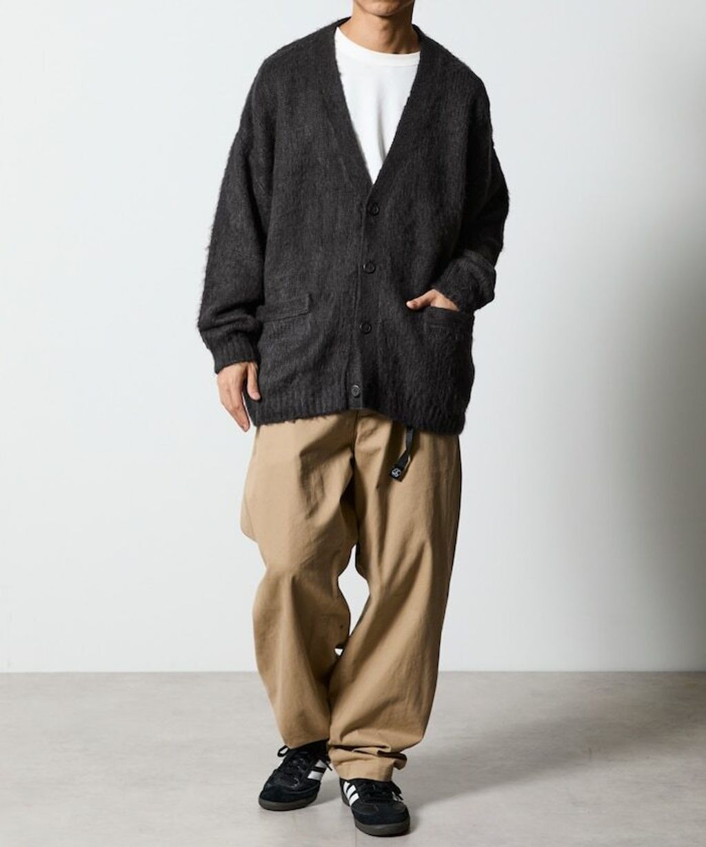 FREAKS STORE Relax Fit摩赫爾觸感長版毛絨針織開襟衫_13