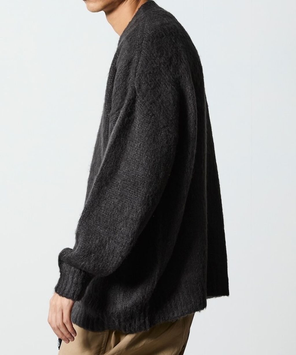 FREAKS STORE Relax Fit摩赫爾觸感長版毛絨針織開襟衫_20