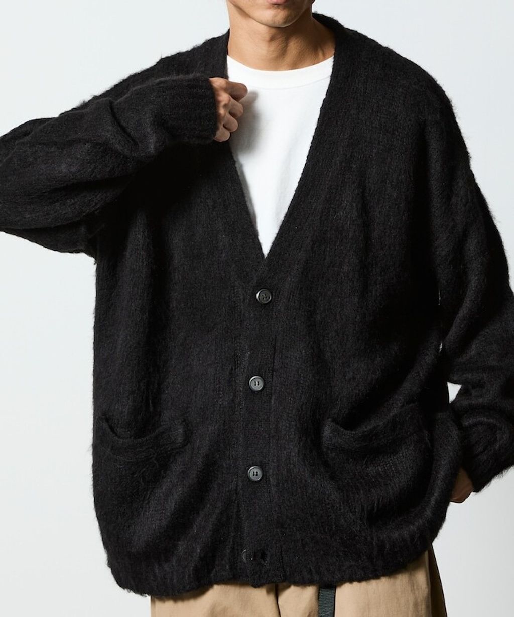 FREAKS STORE Relax Fit摩赫爾觸感長版毛絨針織開襟衫_23