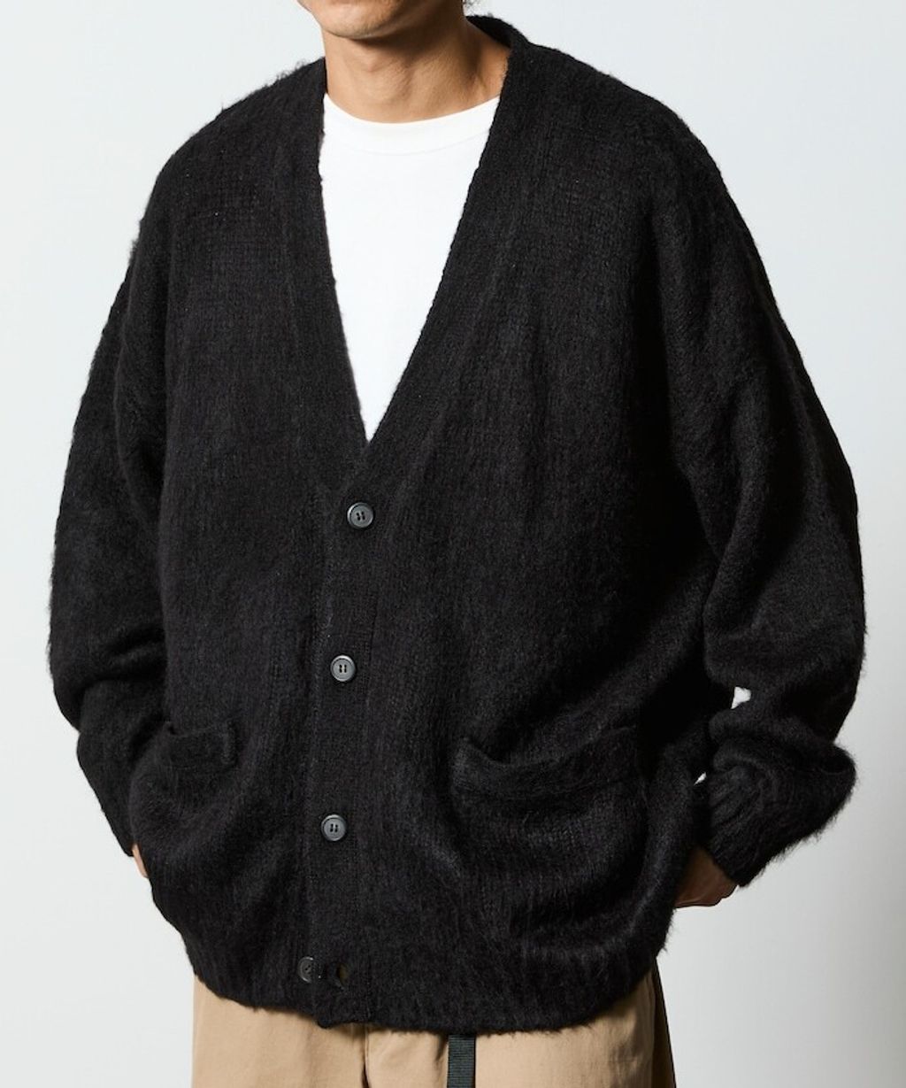 FREAKS STORE Relax Fit摩赫爾觸感長版毛絨針織開襟衫_22