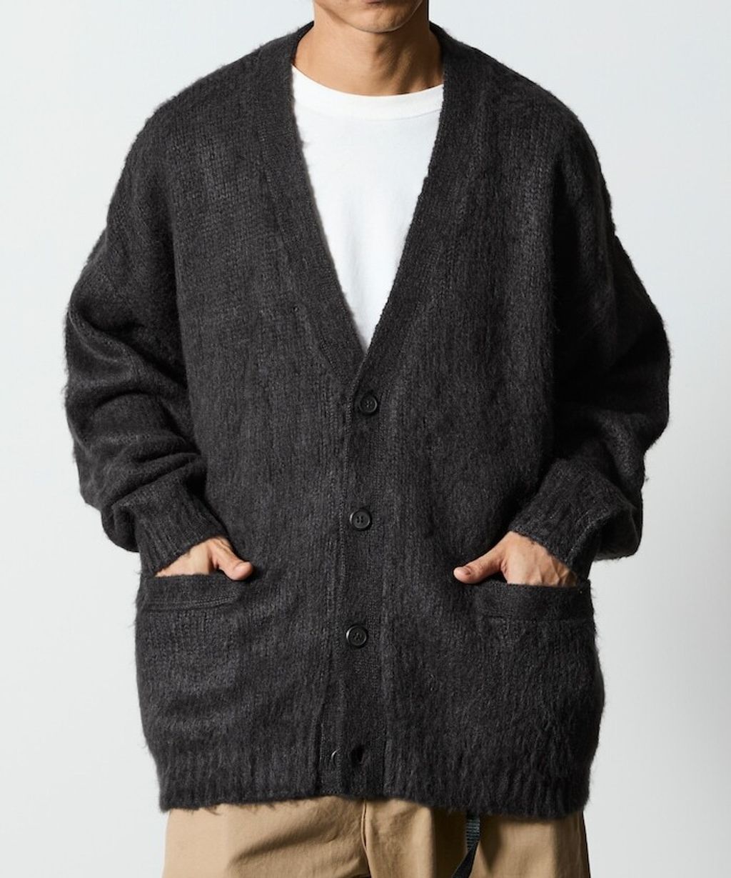 FREAKS STORE Relax Fit摩赫爾觸感長版毛絨針織開襟衫_18