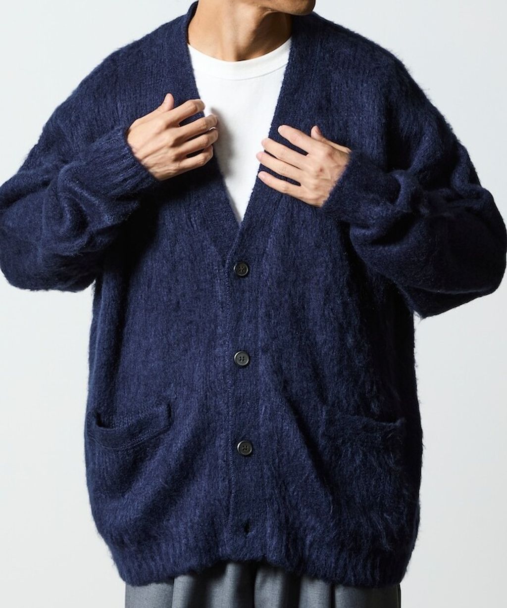 FREAKS STORE Relax Fit摩赫爾觸感長版毛絨針織開襟衫_28