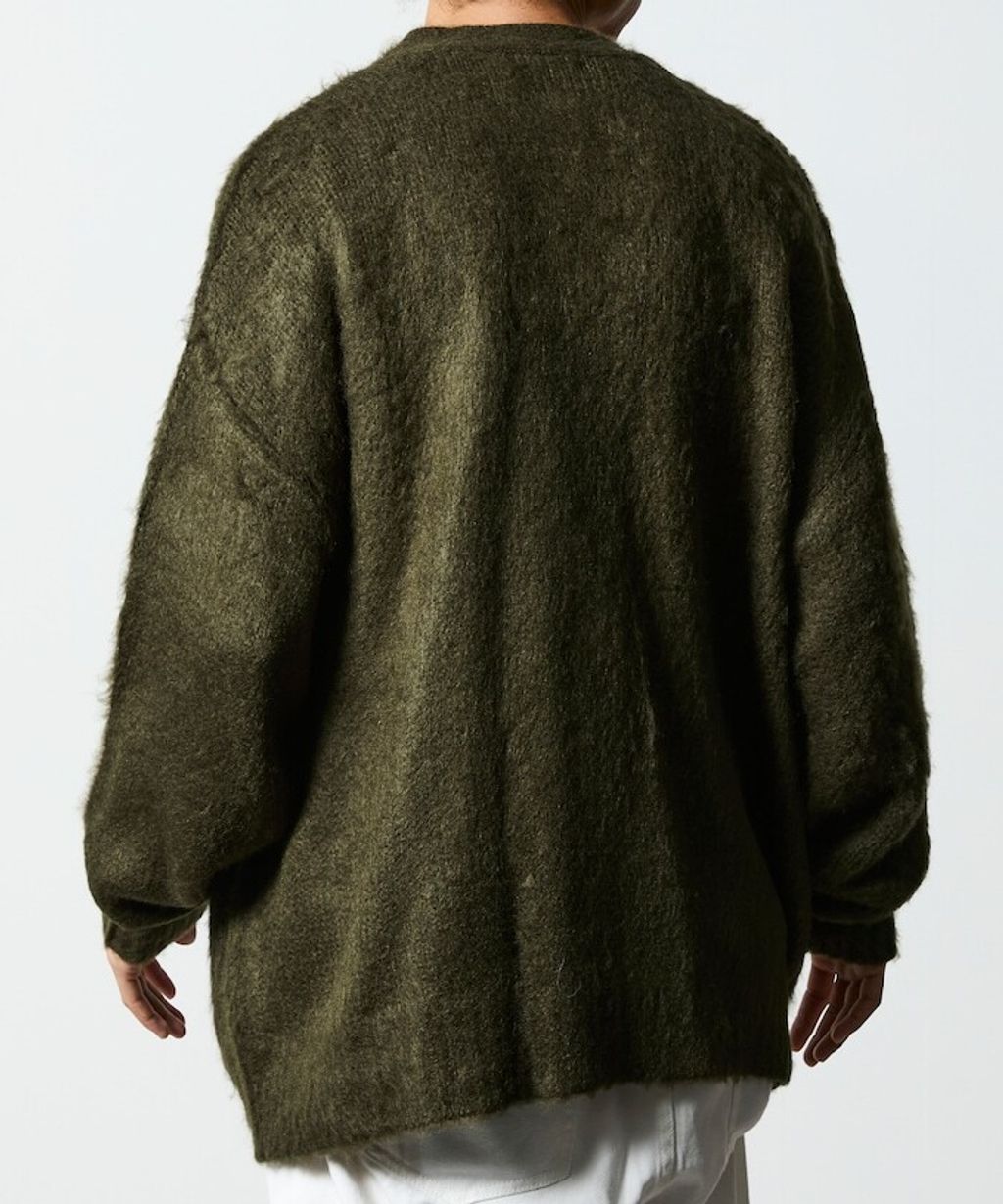 FREAKS STORE Relax Fit摩赫爾觸感長版毛絨針織開襟衫_47