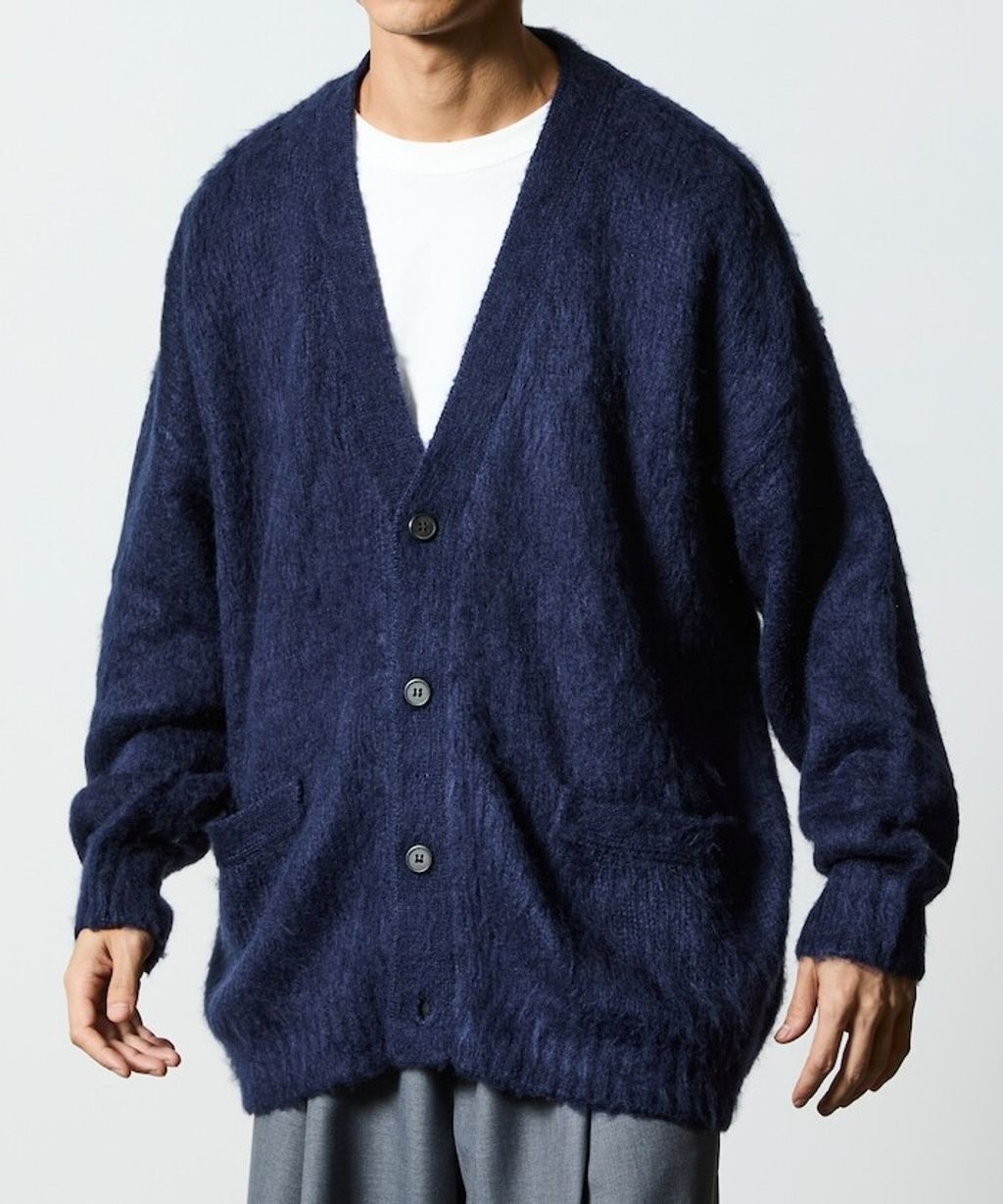 FREAKS STORE Relax Fit摩赫爾觸感長版毛絨針織開襟衫_29