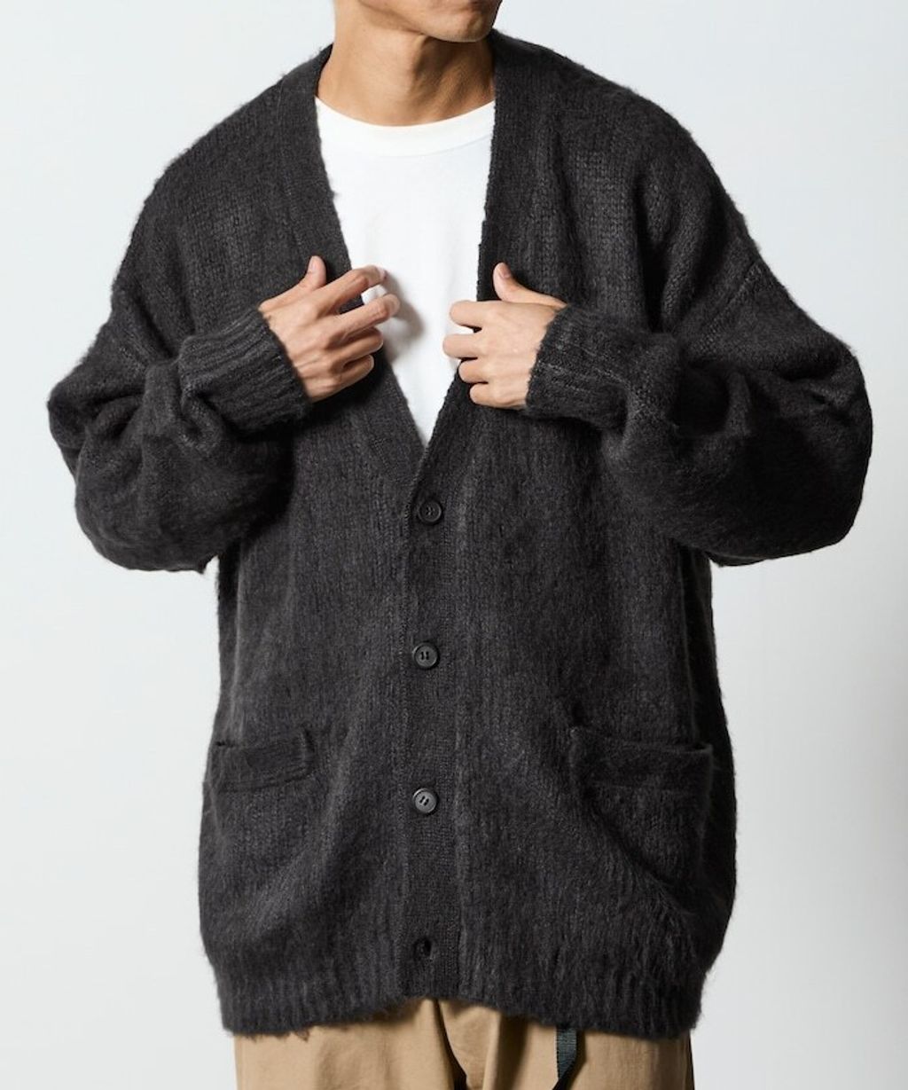 FREAKS STORE Relax Fit摩赫爾觸感長版毛絨針織開襟衫_17