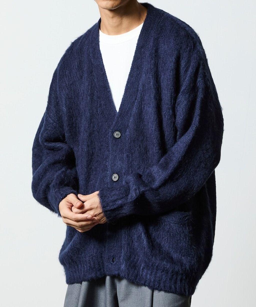 FREAKS STORE Relax Fit摩赫爾觸感長版毛絨針織開襟衫_30