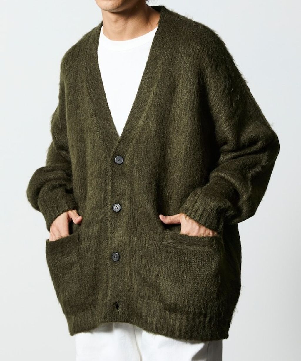 FREAKS STORE Relax Fit摩赫爾觸感長版毛絨針織開襟衫_43