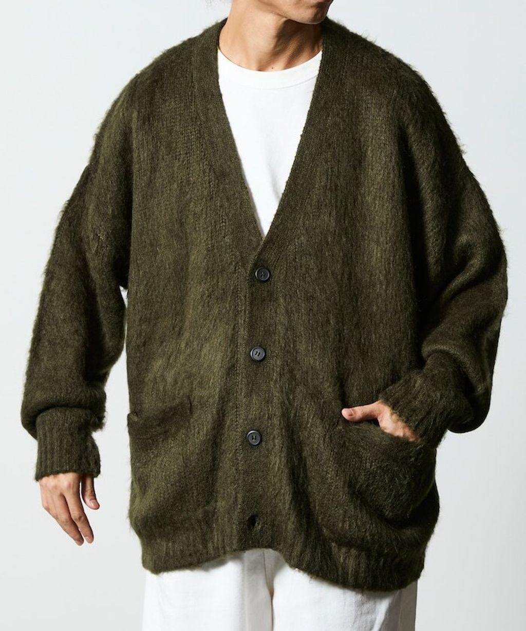 FREAKS STORE Relax Fit摩赫爾觸感長版毛絨針織開襟衫_45