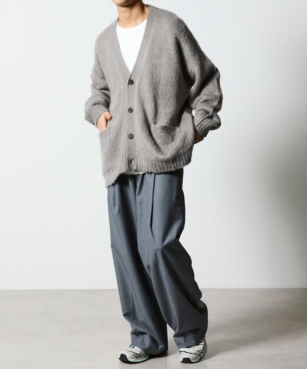 FREAKS STORE Relax Fit摩赫爾觸感長版毛絨針織開襟衫_36