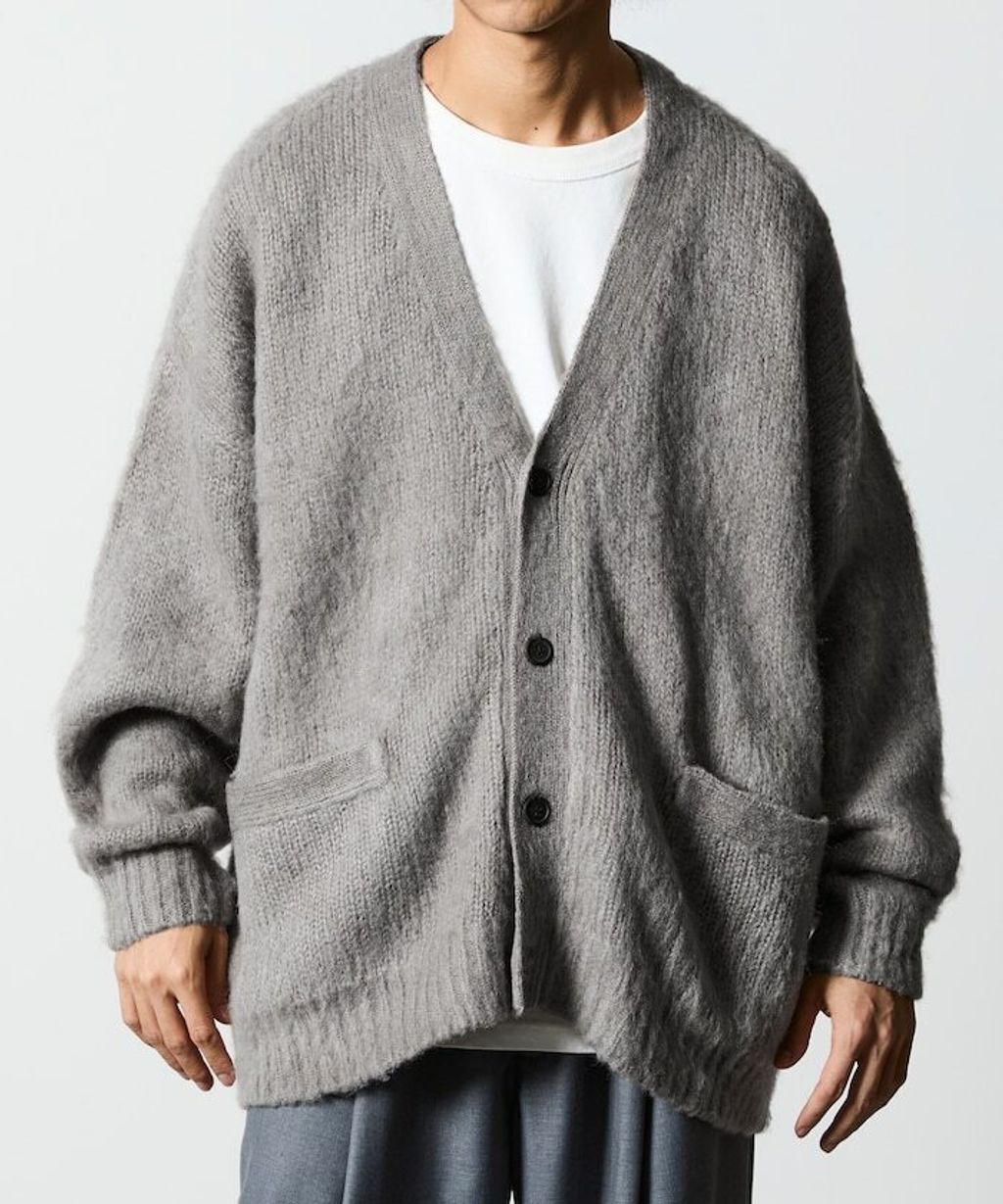 FREAKS STORE Relax Fit摩赫爾觸感長版毛絨針織開襟衫_38