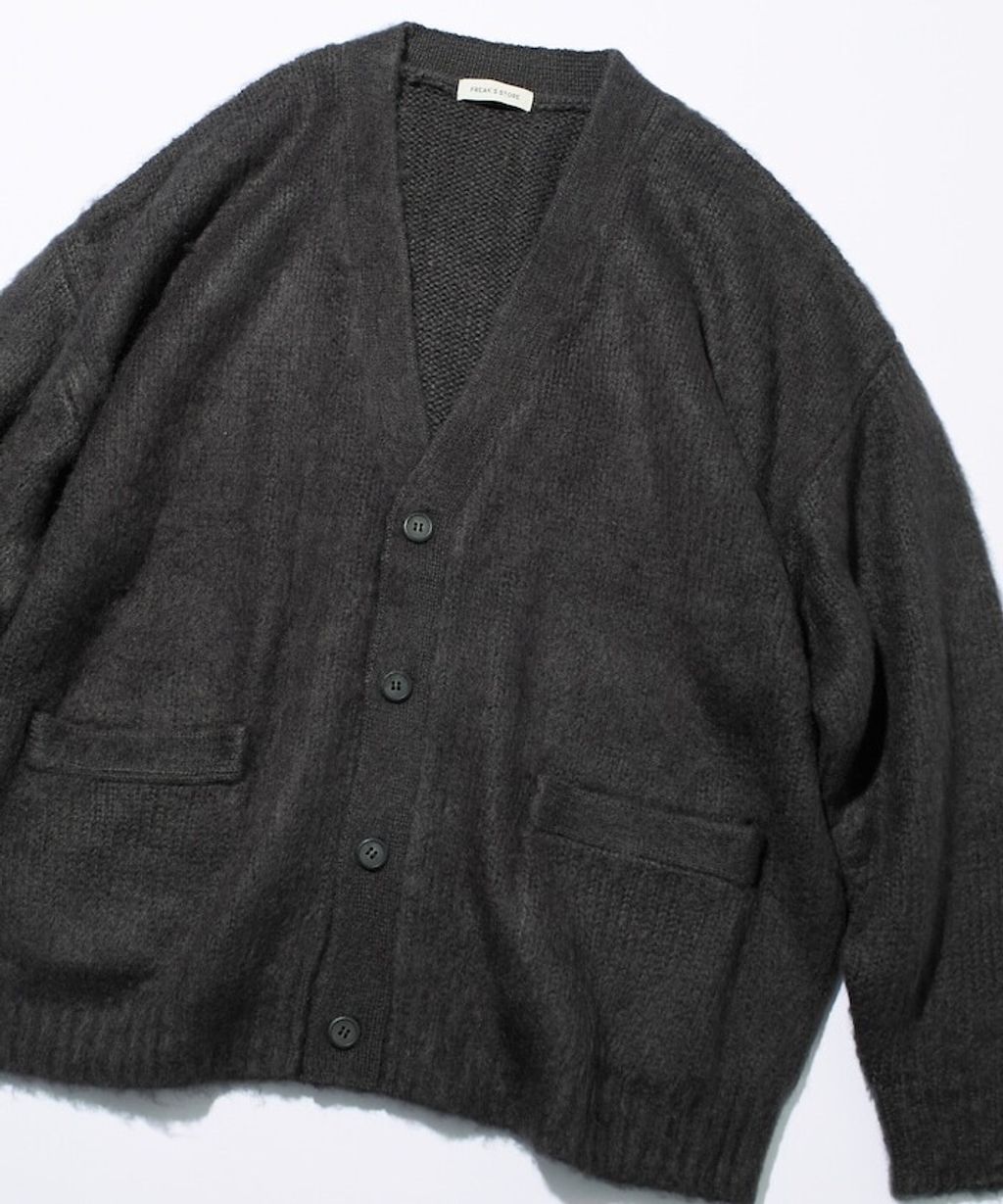 FREAKS STORE Relax Fit摩赫爾觸感長版毛絨針織開襟衫_49