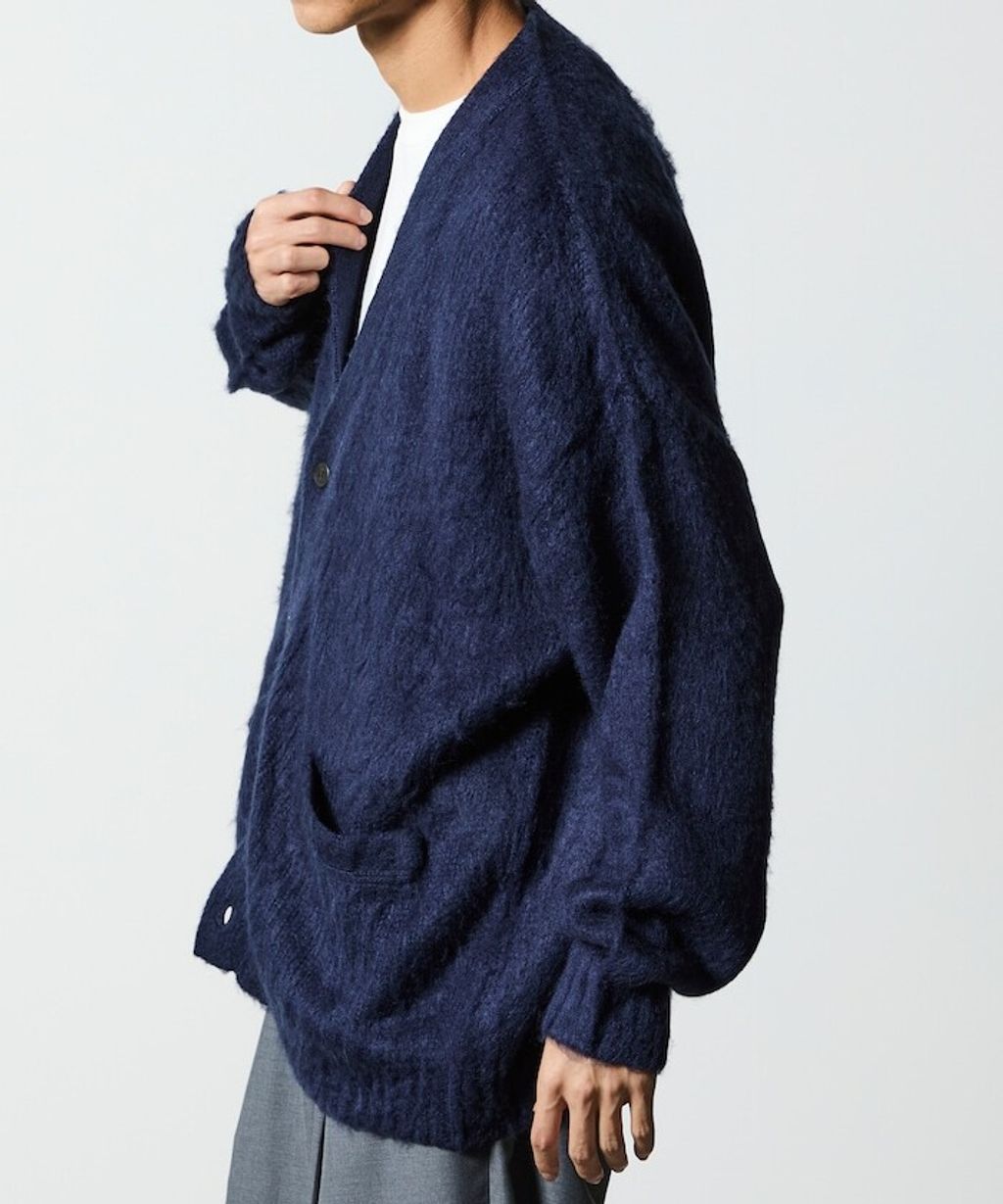 FREAKS STORE Relax Fit摩赫爾觸感長版毛絨針織開襟衫_33