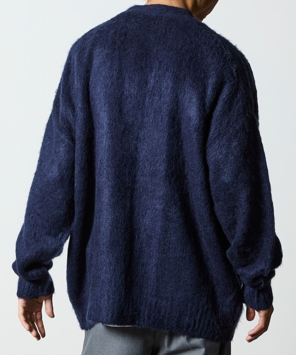 FREAKS STORE Relax Fit摩赫爾觸感長版毛絨針織開襟衫_32