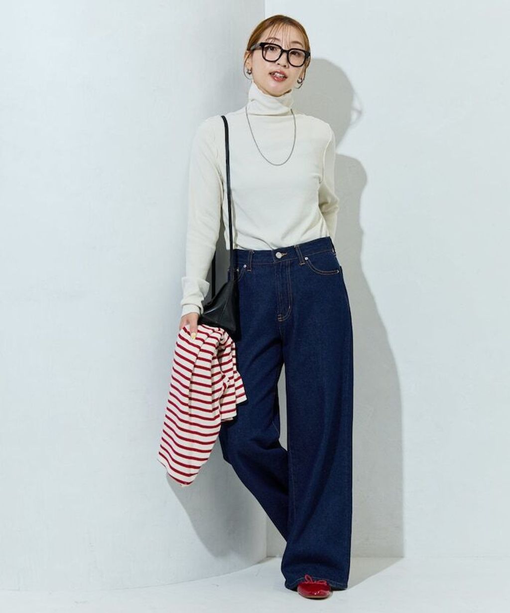 FREAKS STORE 吸濕發熱抗菌防臭羅紋捲邊高領長袖上衣_10