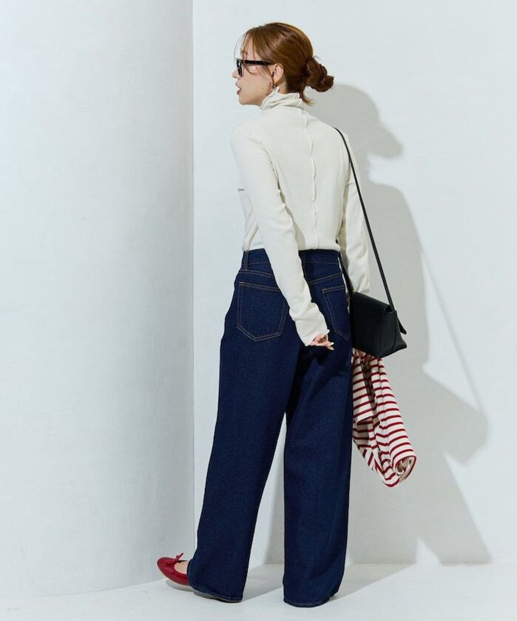 FREAKS STORE 吸濕發熱抗菌防臭羅紋捲邊高領長袖上衣_11