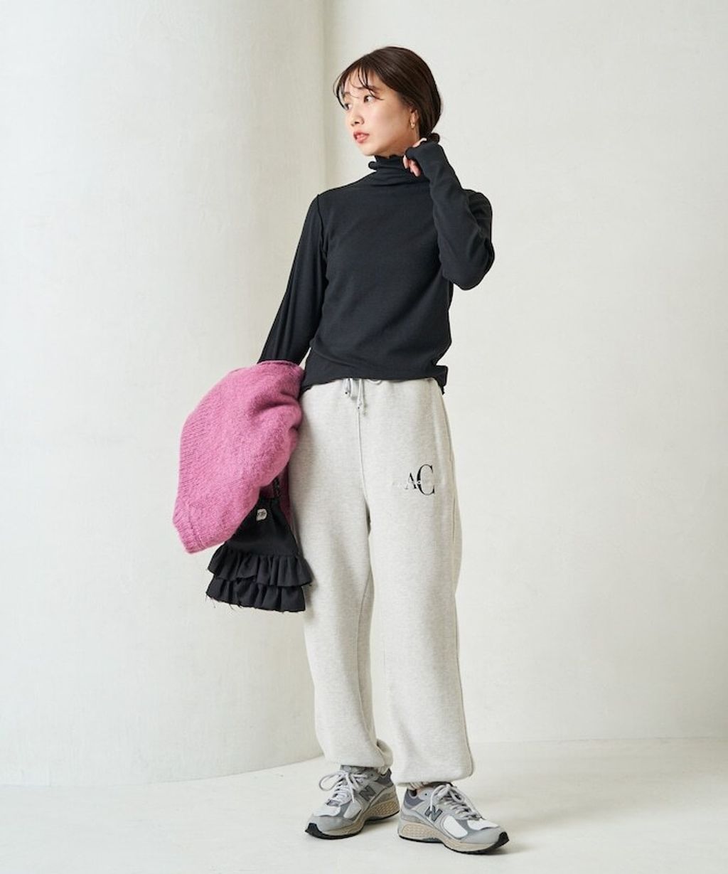 FREAKS STORE 吸濕發熱抗菌防臭羅紋捲邊高領長袖上衣_44