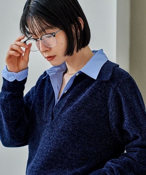 FREAKS STORE 毛絨紗線開領POLO針織上衣_6