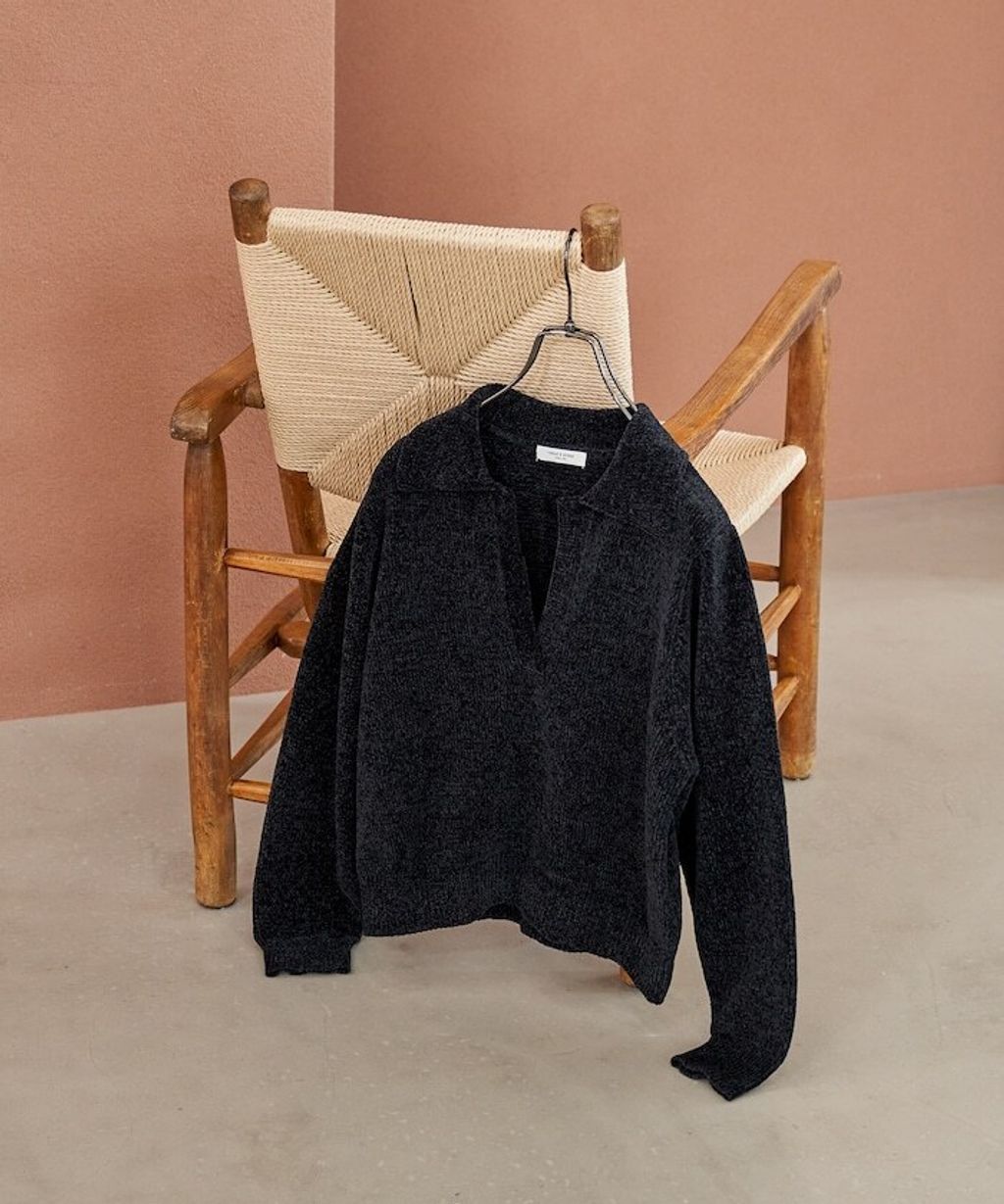 FREAKS STORE 毛絨紗線開領POLO針織上衣_3