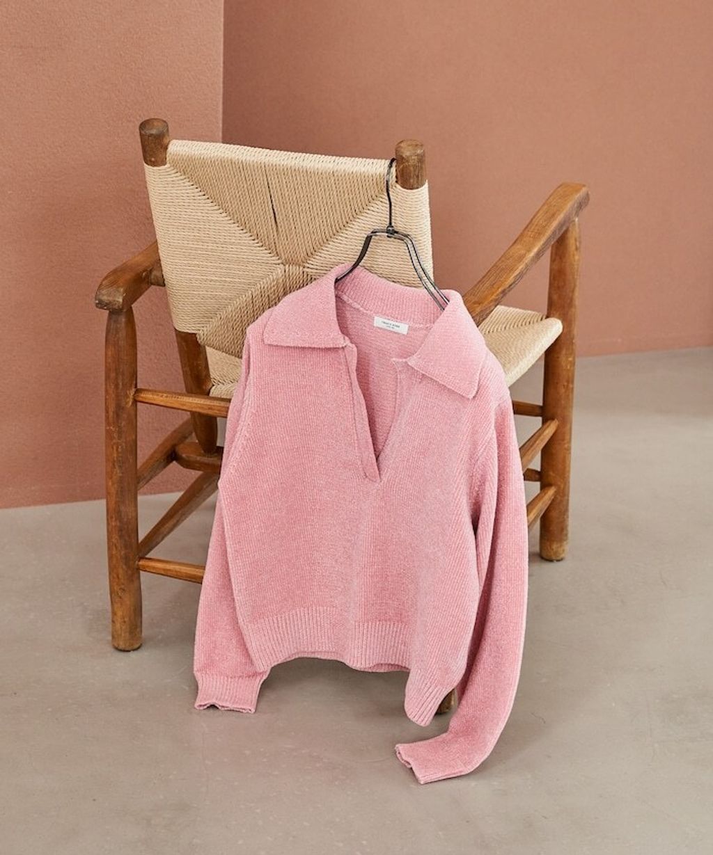 FREAKS STORE 毛絨紗線開領POLO針織上衣_4