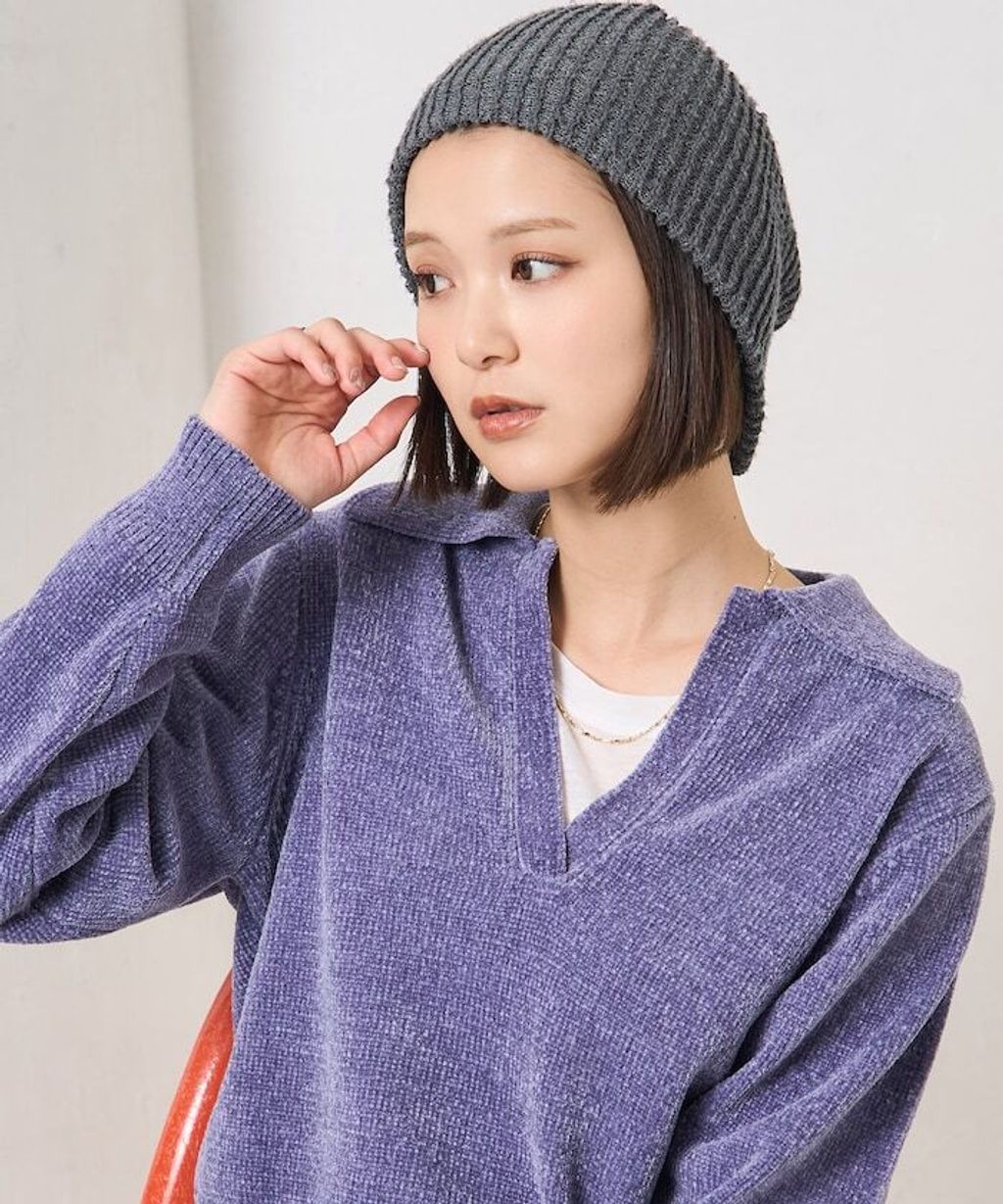 FREAKS STORE 毛絨紗線開領POLO針織上衣_7