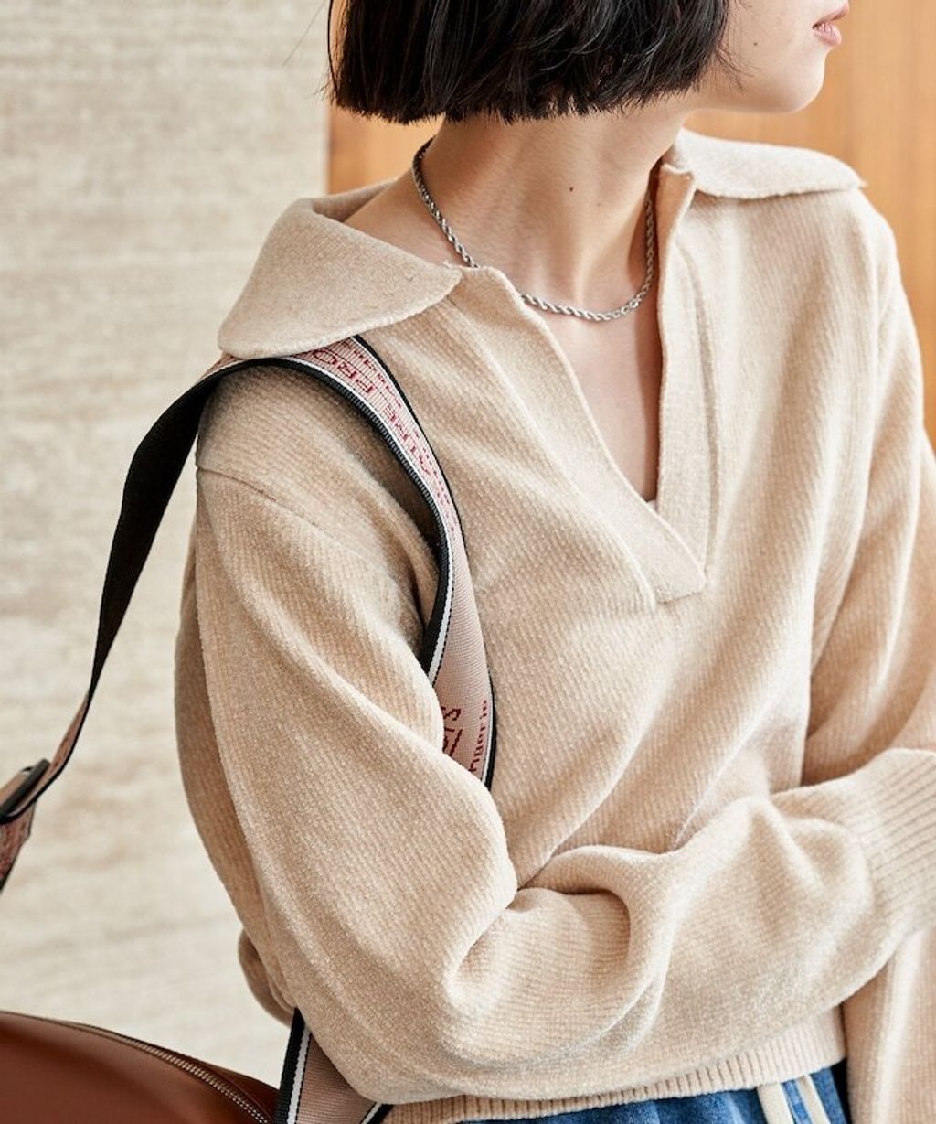 FREAKS STORE 毛絨紗線開領POLO針織上衣_51