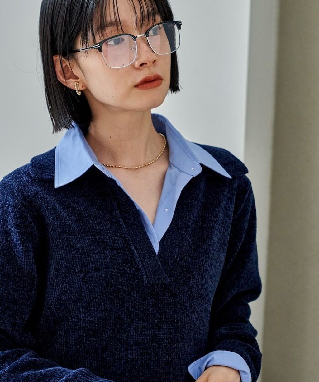 FREAKS STORE 毛絨紗線開領POLO針織上衣_37