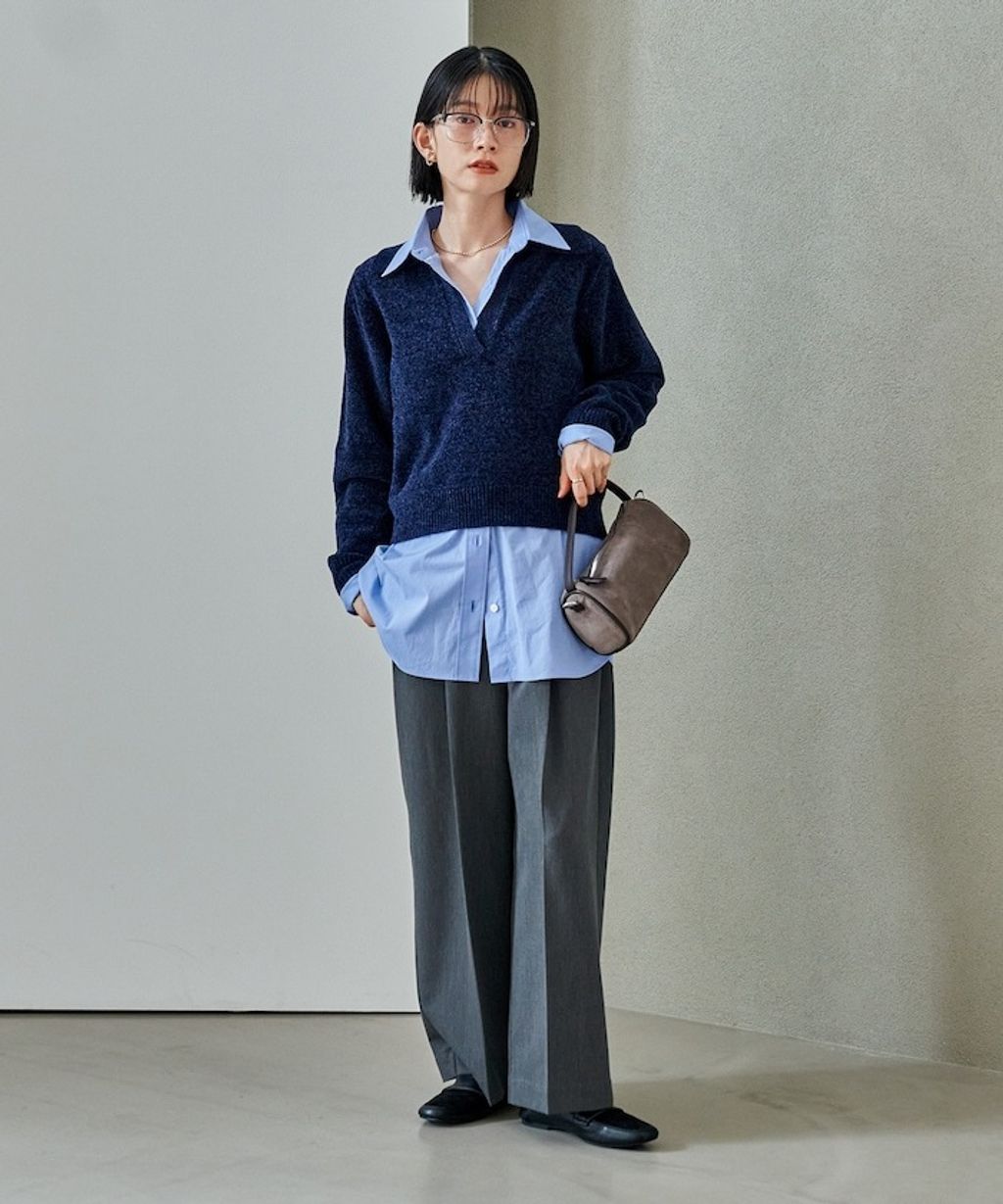 FREAKS STORE 毛絨紗線開領POLO針織上衣_30