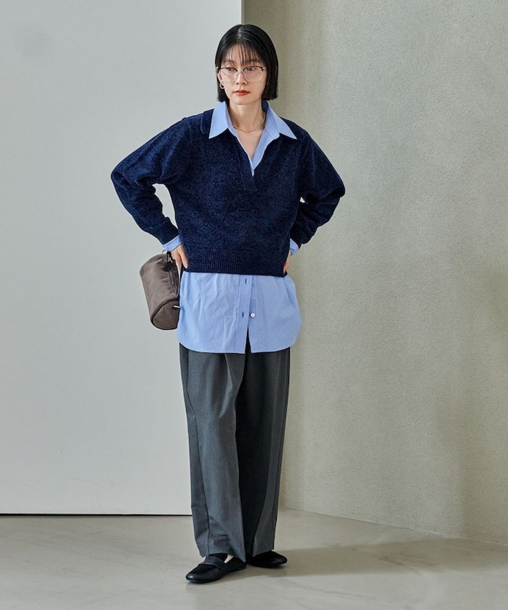 FREAKS STORE 毛絨紗線開領POLO針織上衣_27