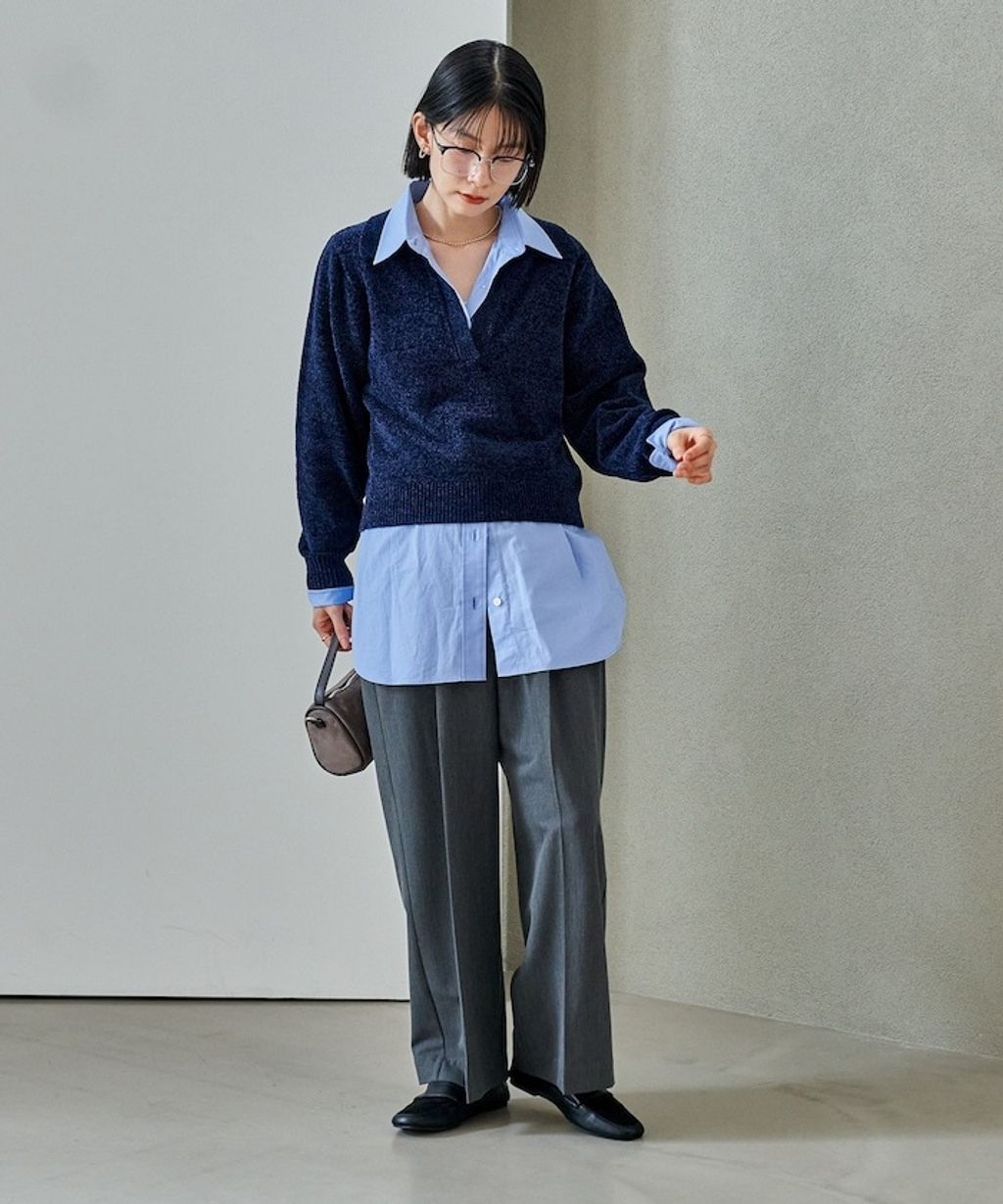 FREAKS STORE 毛絨紗線開領POLO針織上衣_26