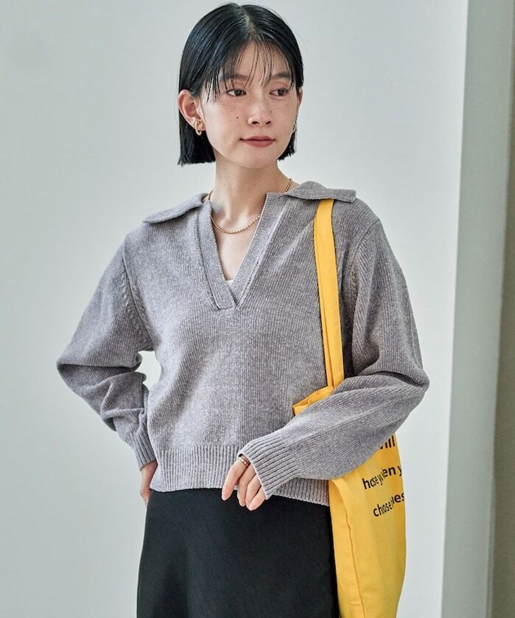 FREAKS STORE 毛絨紗線開領POLO針織上衣_19