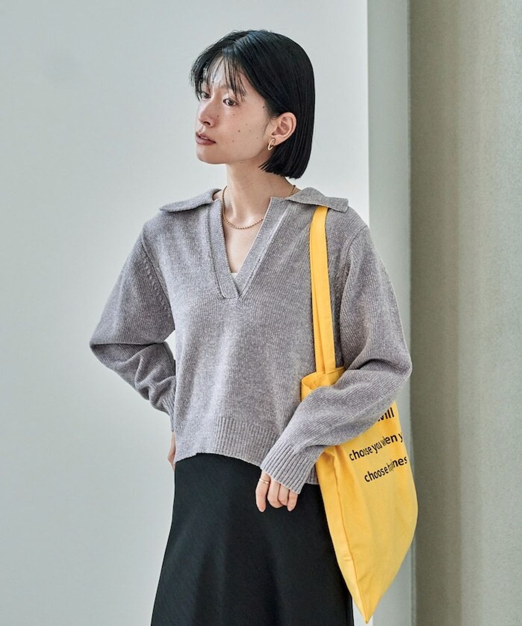 FREAKS STORE 毛絨紗線開領POLO針織上衣_20