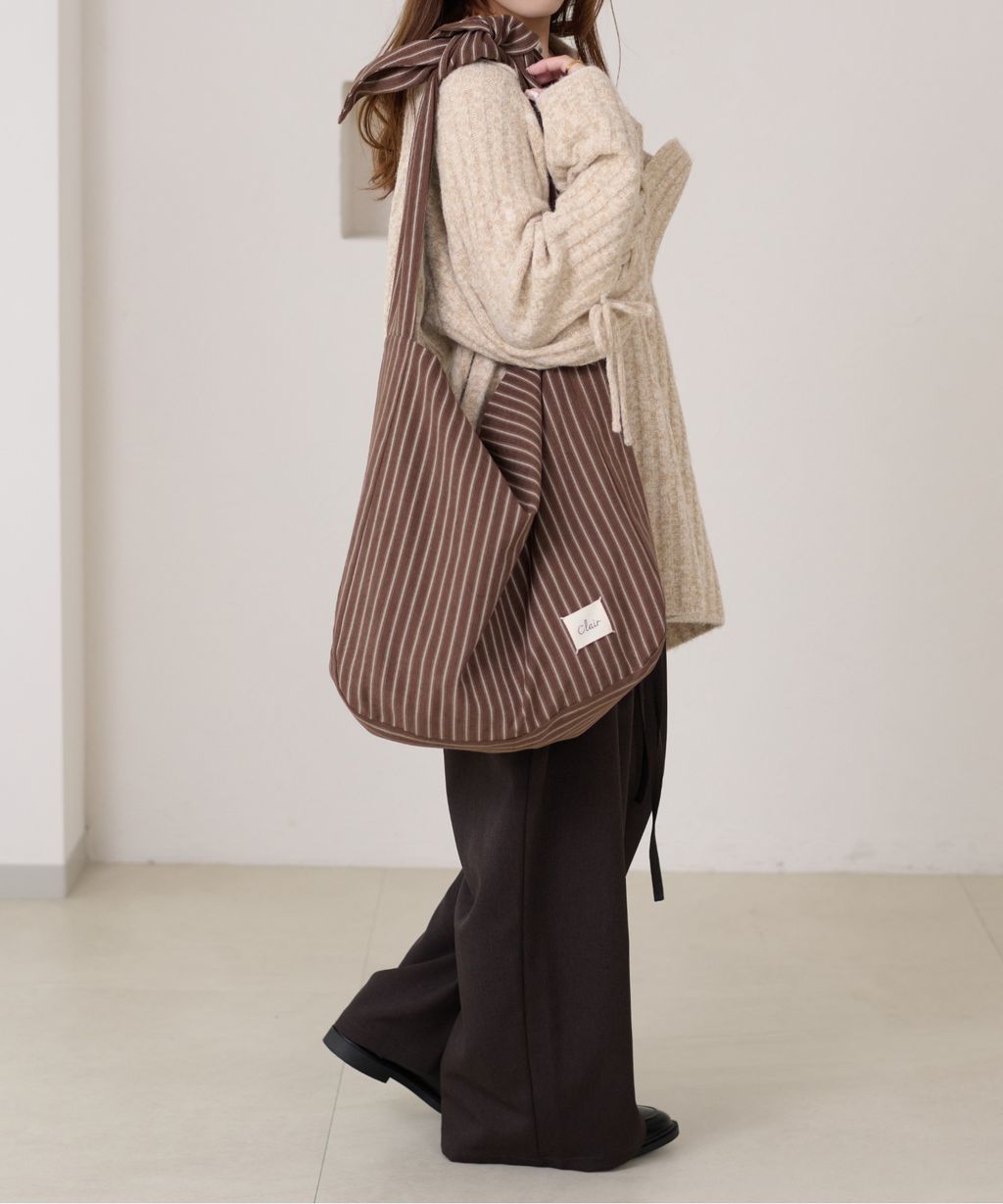 apres jour clair 條紋蝴蝶綁帶寬底托特包_20