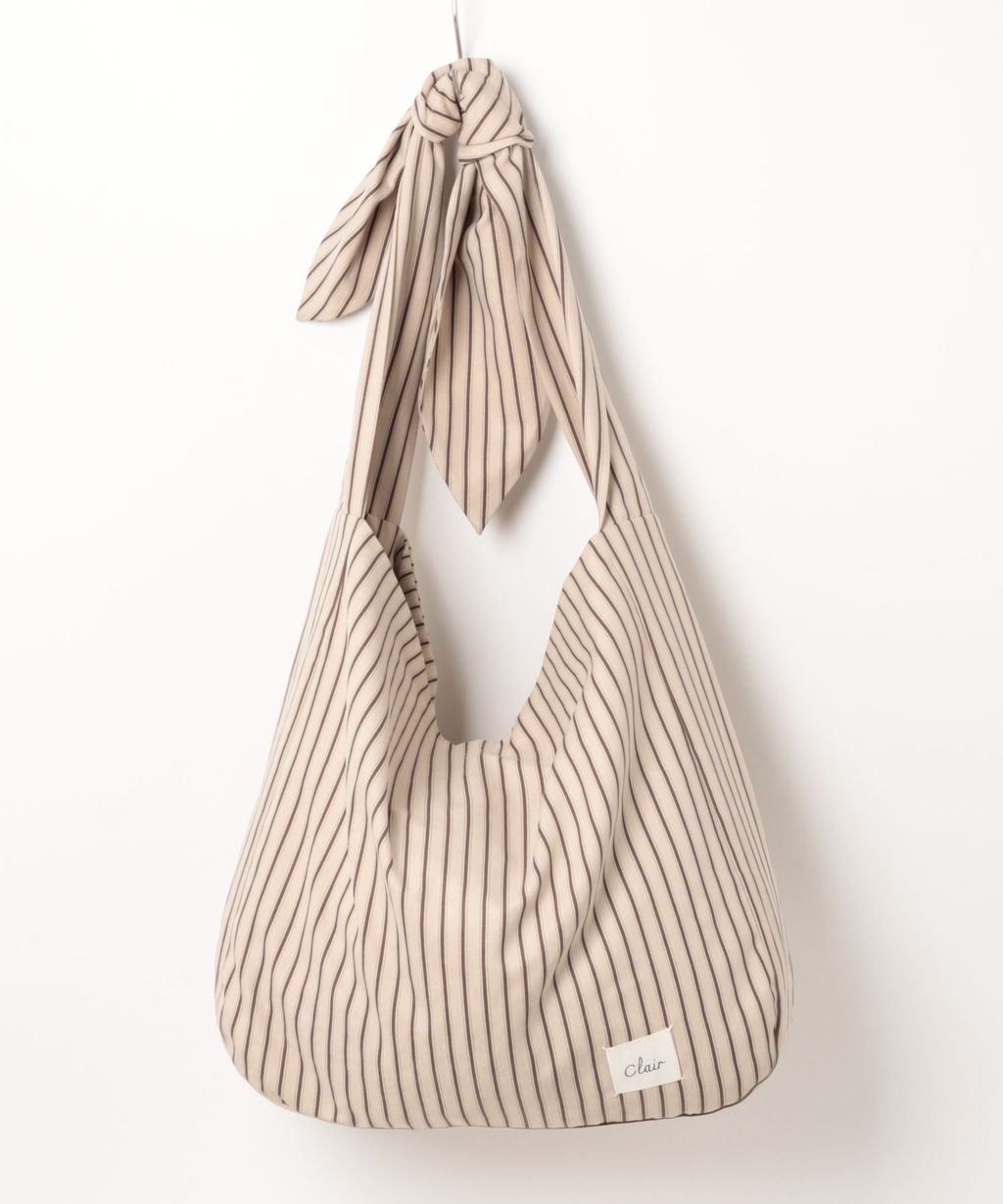 apres jour clair 條紋蝴蝶綁帶寬底托特包_23