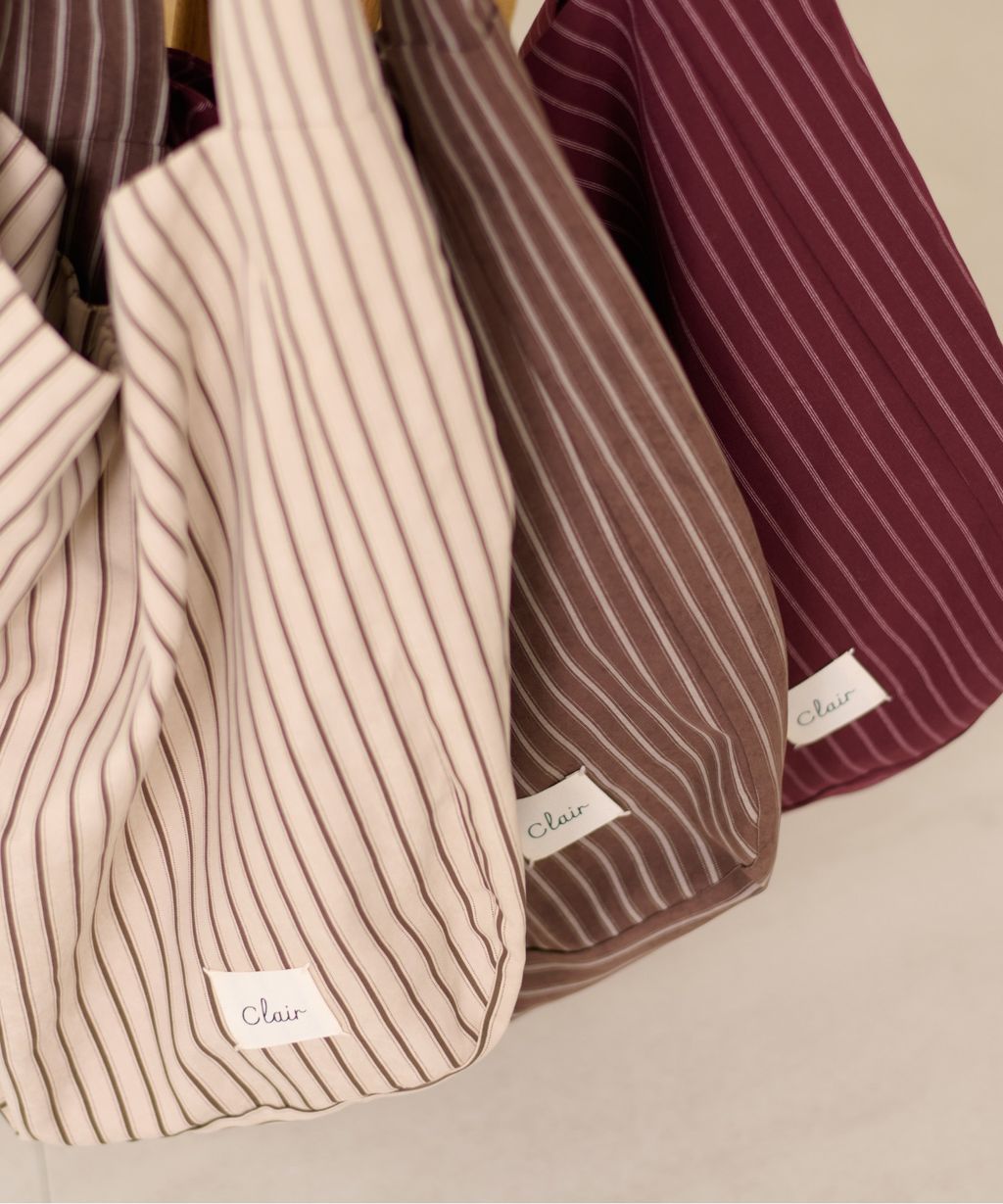 apres jour clair 條紋蝴蝶綁帶寬底托特包_13