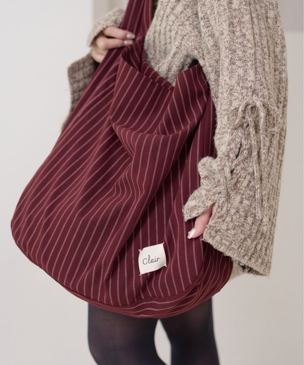 apres jour clair 條紋蝴蝶綁帶寬底托特包_19