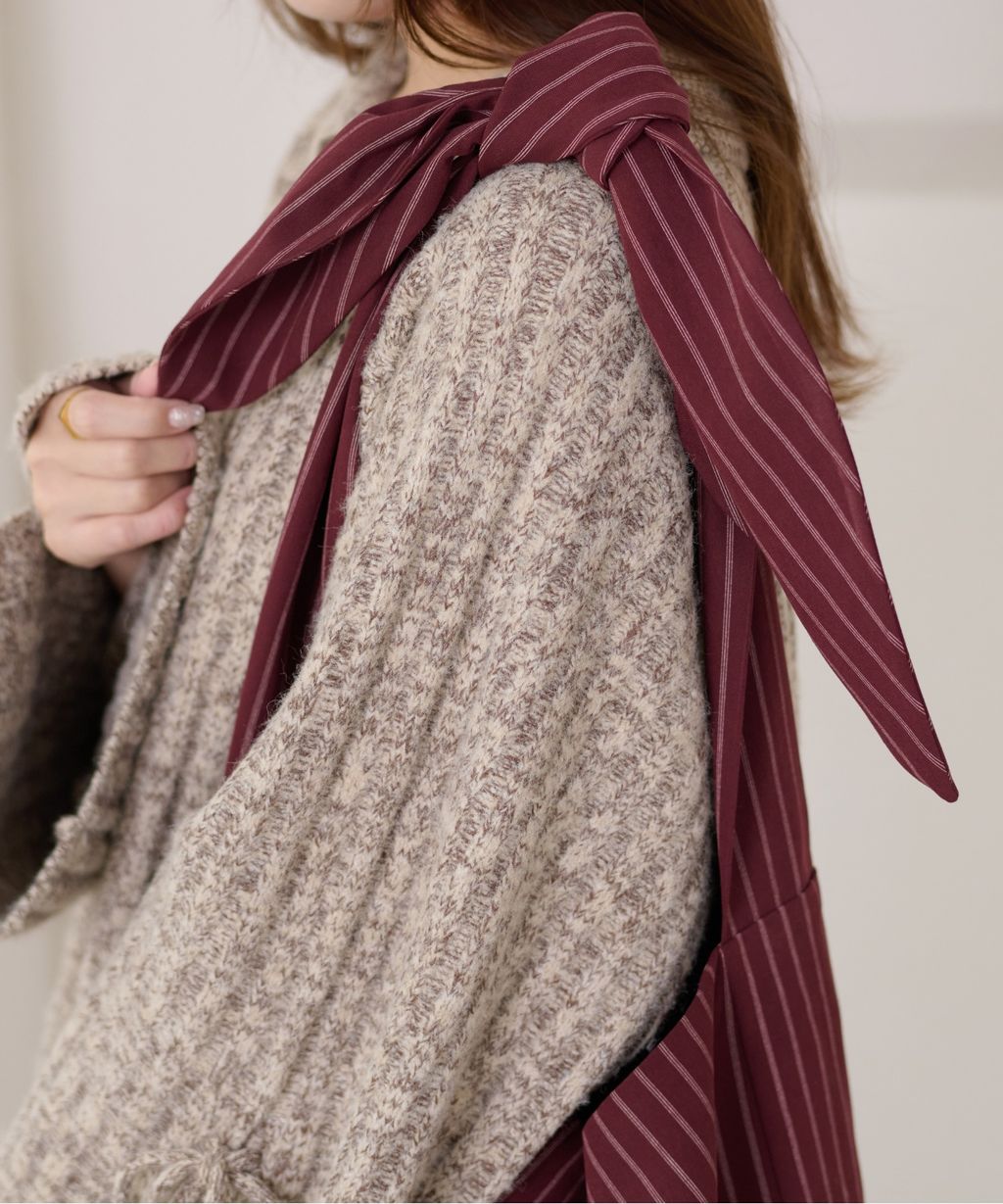 apres jour clair 條紋蝴蝶綁帶寬底托特包_18