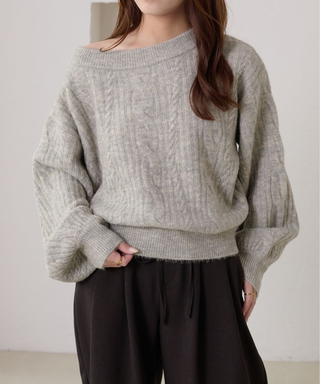 apres jour clair 平口麻花針織上衣_1