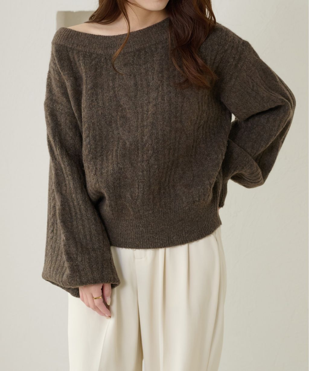 apres jour clair 平口麻花針織上衣_2