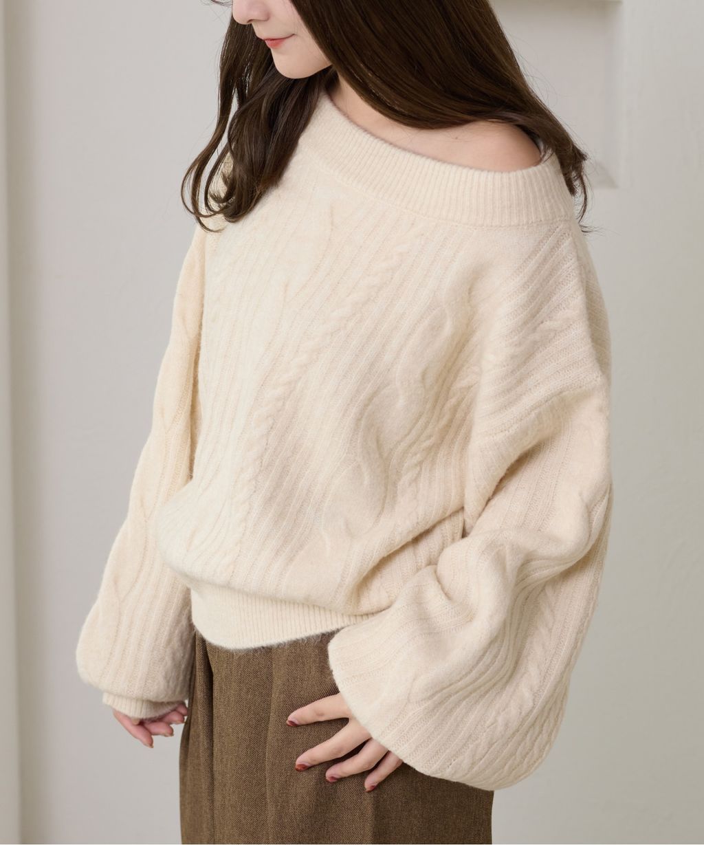 apres jour clair 平口麻花針織上衣_16