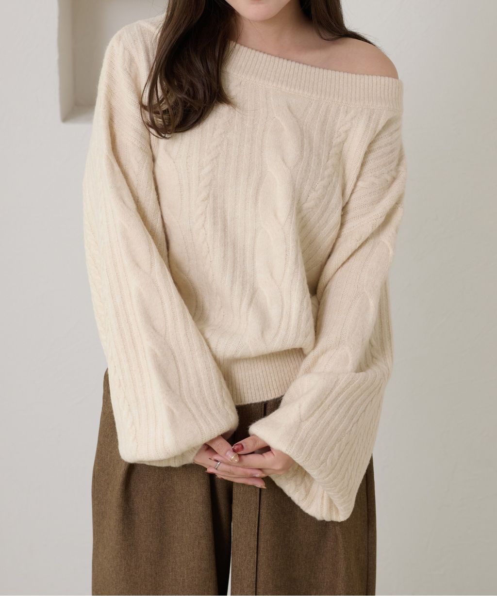 apres jour clair 平口麻花針織上衣_15