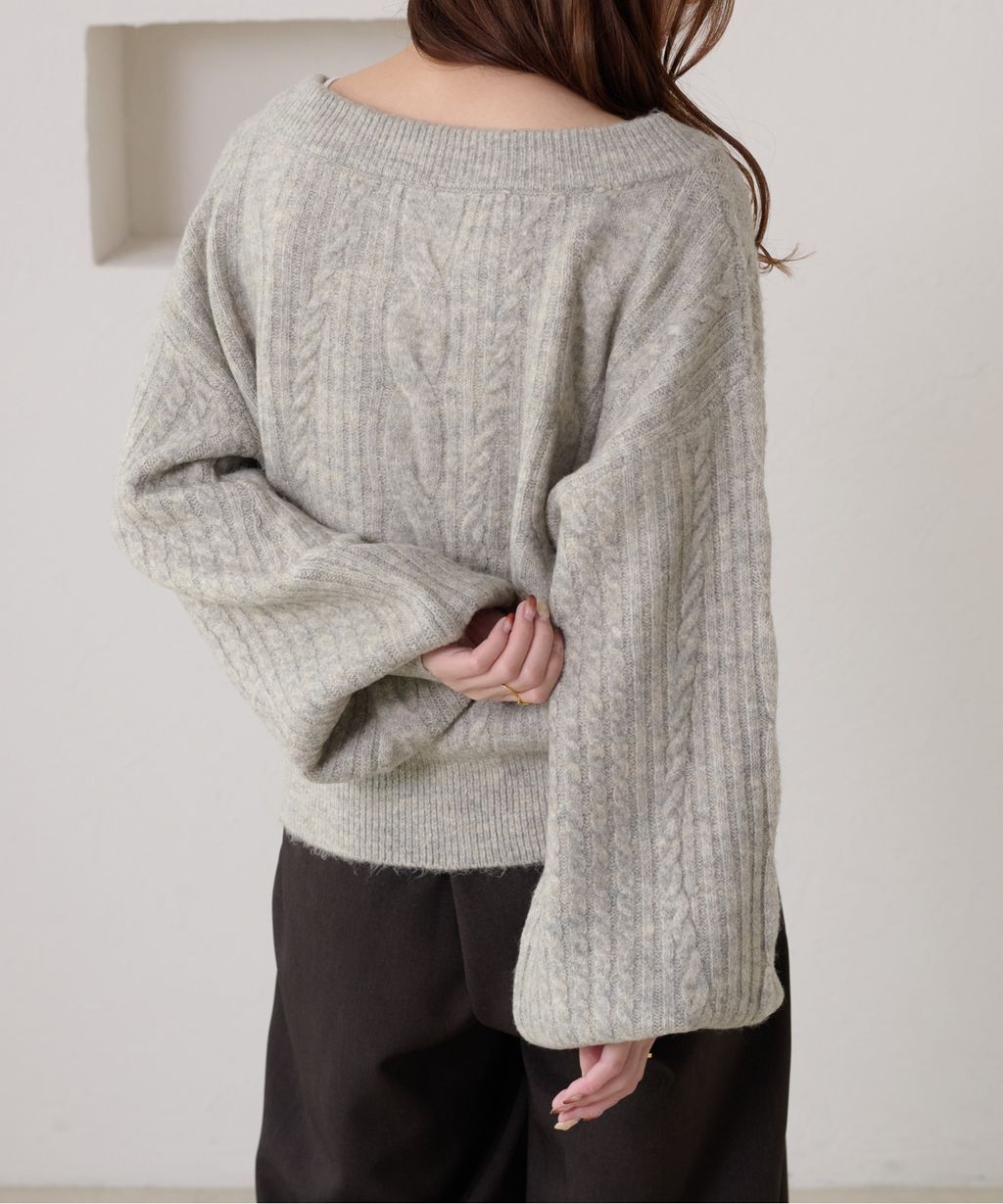 apres jour clair 平口麻花針織上衣_37