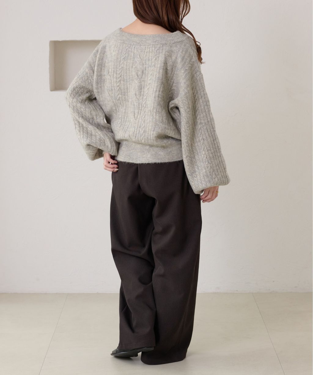 apres jour clair 平口麻花針織上衣_36