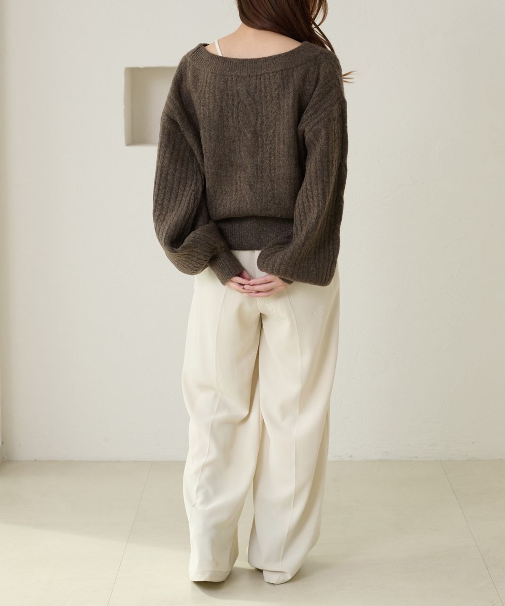 apres jour clair 平口麻花針織上衣_25