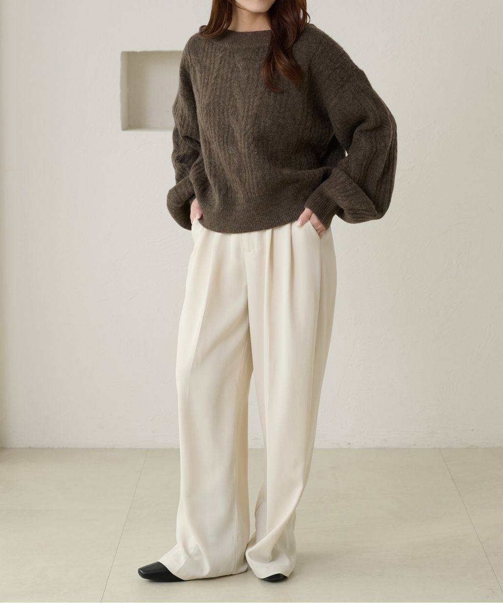 apres jour clair 平口麻花針織上衣_23