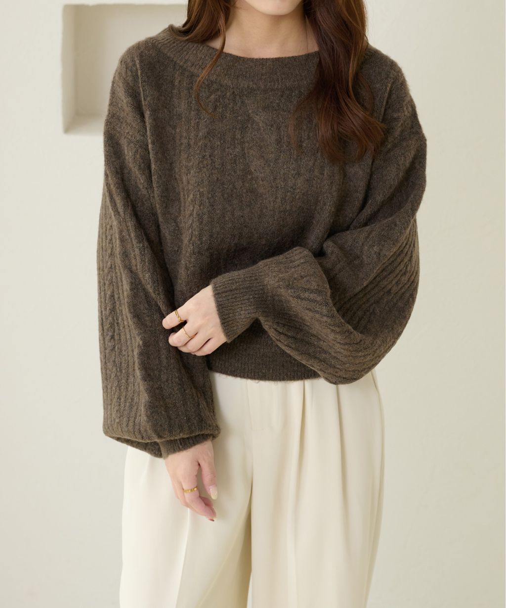 apres jour clair 平口麻花針織上衣_27